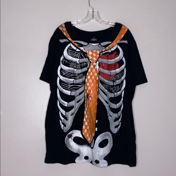 x Ray Skeleton Spider heart organ punk rock t-shirt Sz xl unisex tee Halloween - Picture 2 of 7